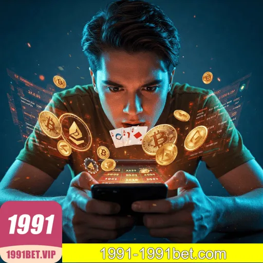 Imagem promovendo o app oficial da 1991BET para mobile